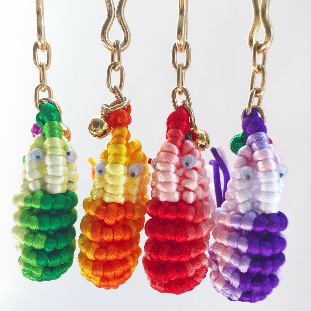Keychain handmade shrimp shapes keychain